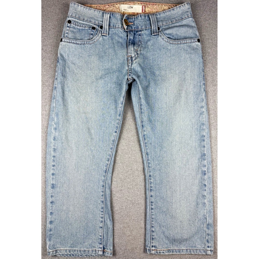 Levis 542 Womens 10 Low Rise Capri Jeans Light Wash Flap Pocket Y2K Style